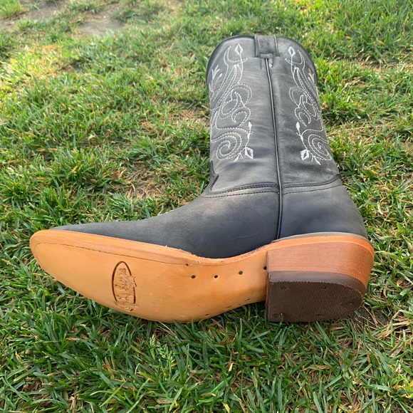 Women's Western Mexican Cowgirl Cowboy Boots Cubans heel Hand made Black 404 - Picture 7 of 7